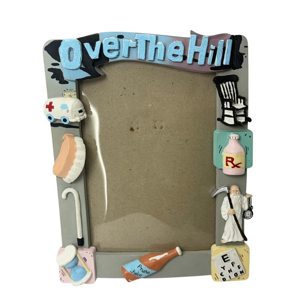 Over The Hill Novelty 5x7 Photo Frame Birthday Gift Humor Desk Frame